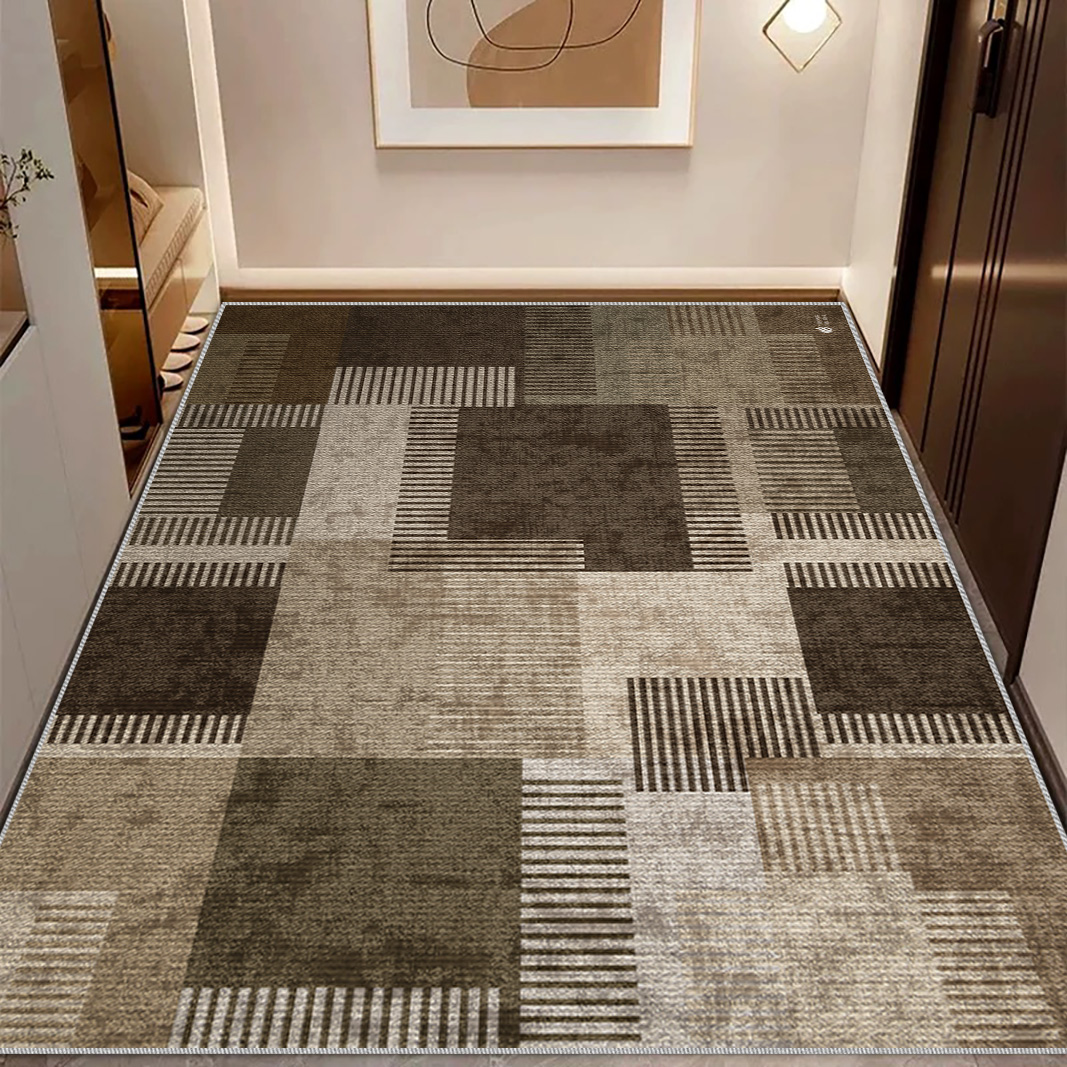 轻奢美式入户门地垫除尘耐磨耐脏地毯玄关进门脚垫大面积地板铺垫