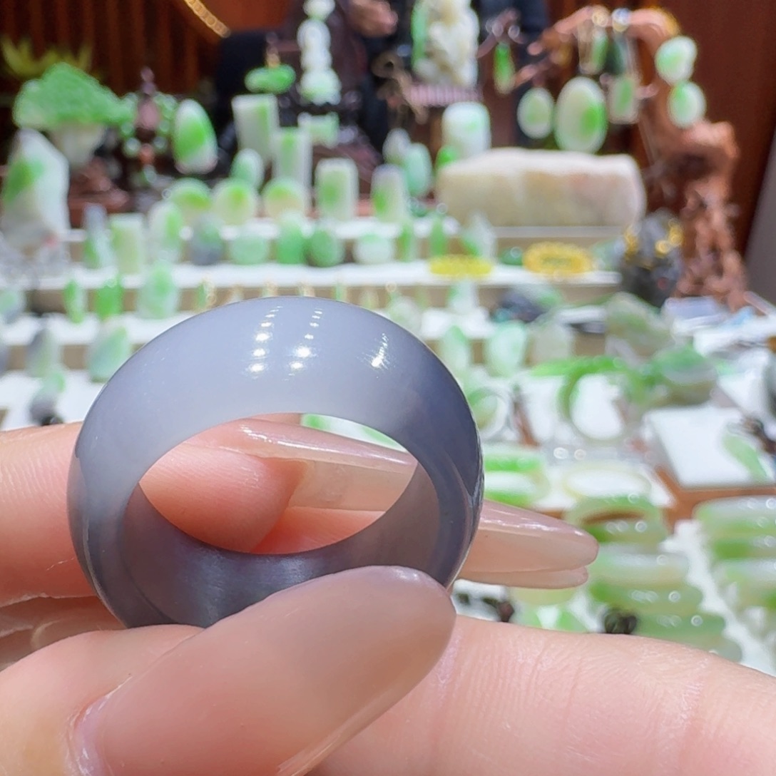 和田玉紫白戒圈21未镶嵌