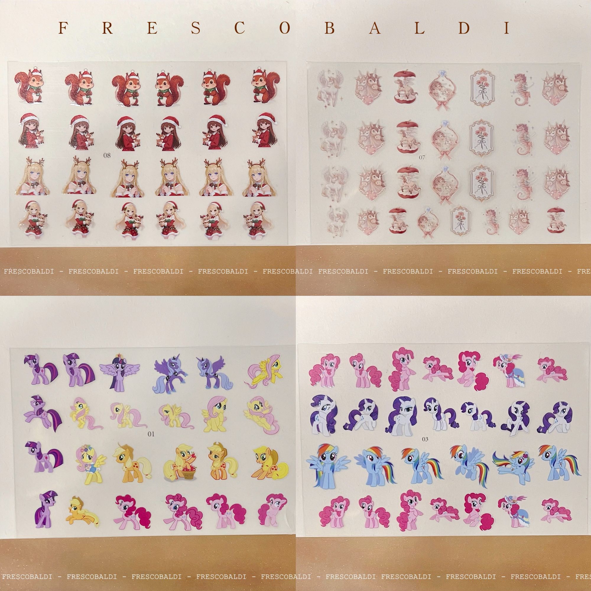 小颖美甲花思蝶4张小马宝莉转绘贴美甲贴纸转绘贴美甲贴纸