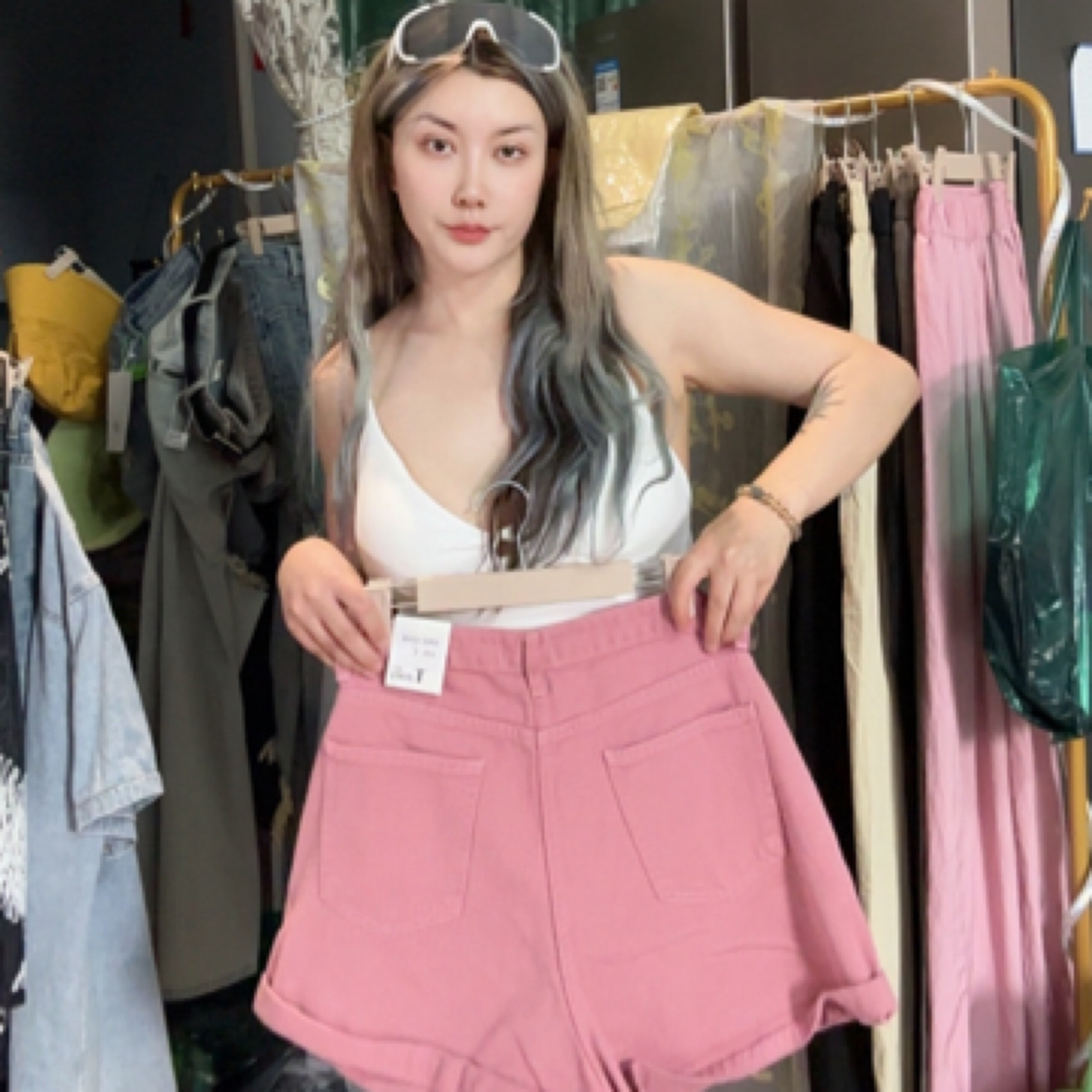 休闲风女牛仔裤夏季高腰中弹做旧直筒裤静奢风薄款牛仔