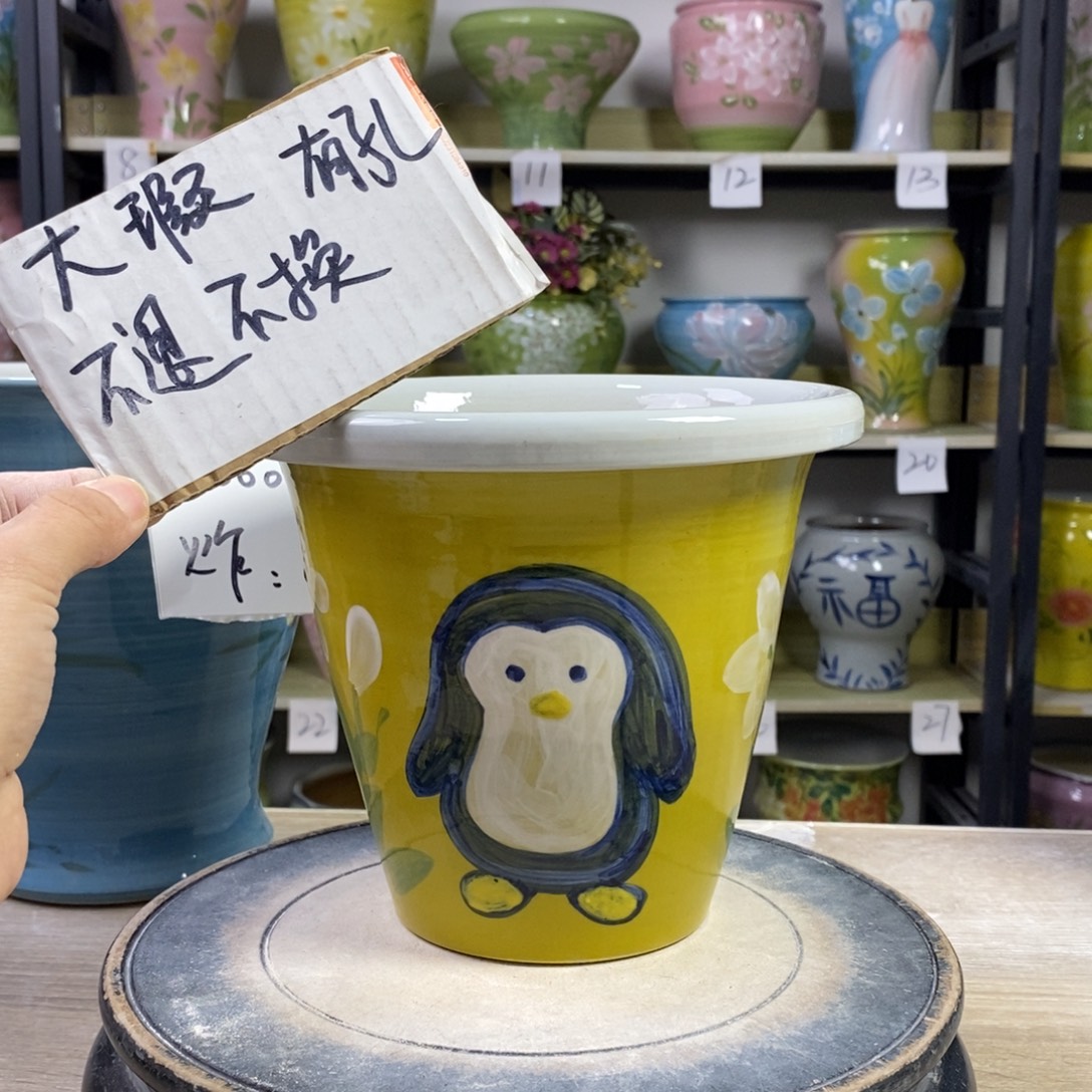 景德镇手工手绘陶瓷花盆