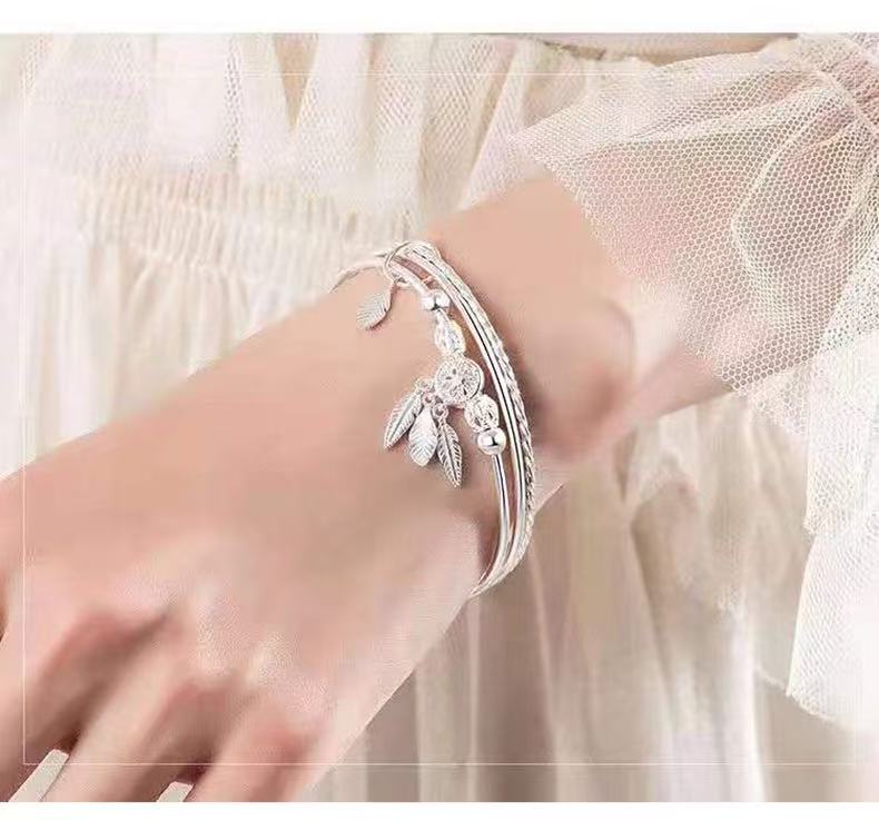 足银手镯 精品捕梦三叠银手镯（无礼盒）CL043