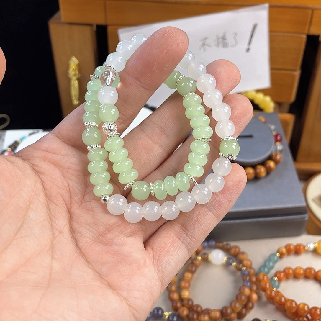 和田玉手饰银S925镀金镶嵌