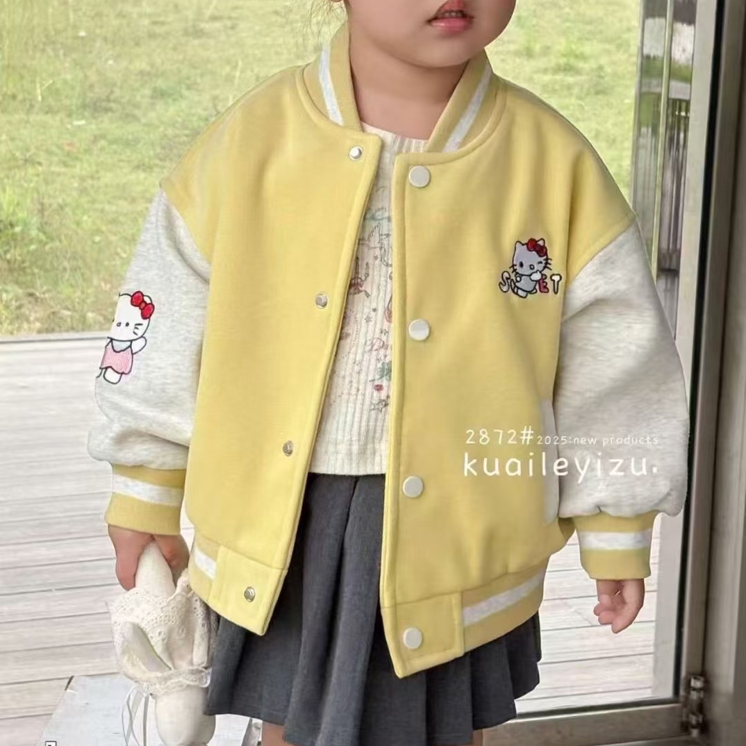 秋季女童外套常规款春季普通外套棒球服民族风运动风
