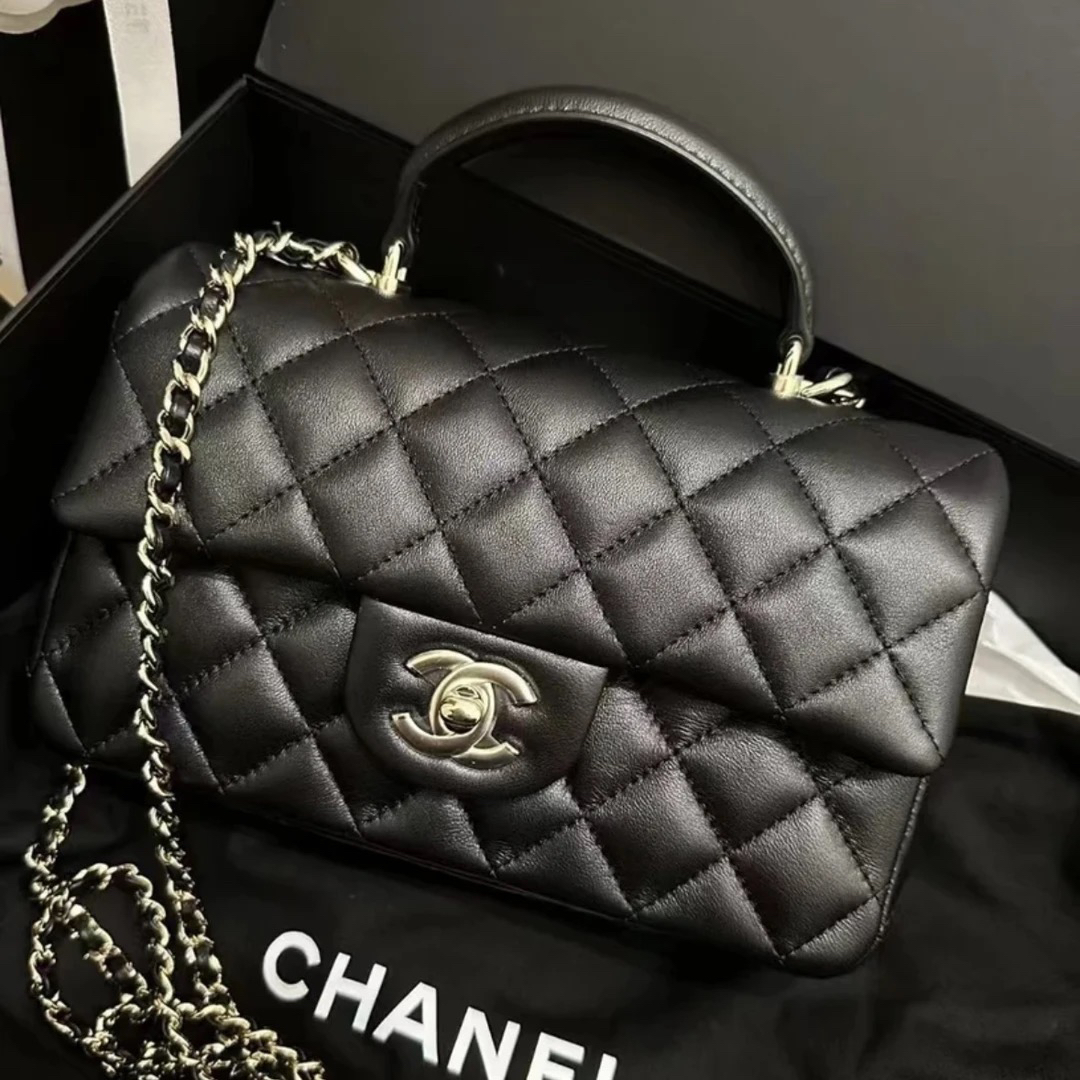 未使用 Chanel/香奈儿 黑金手柄CF mini 24年芯片款 斜挎包