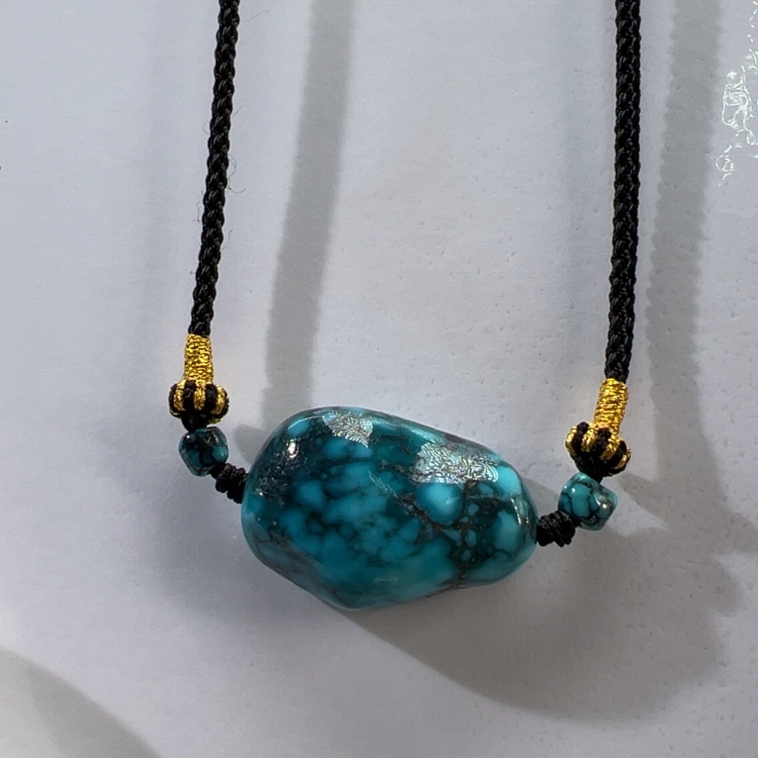 绿松石足铂镶嵌挂件