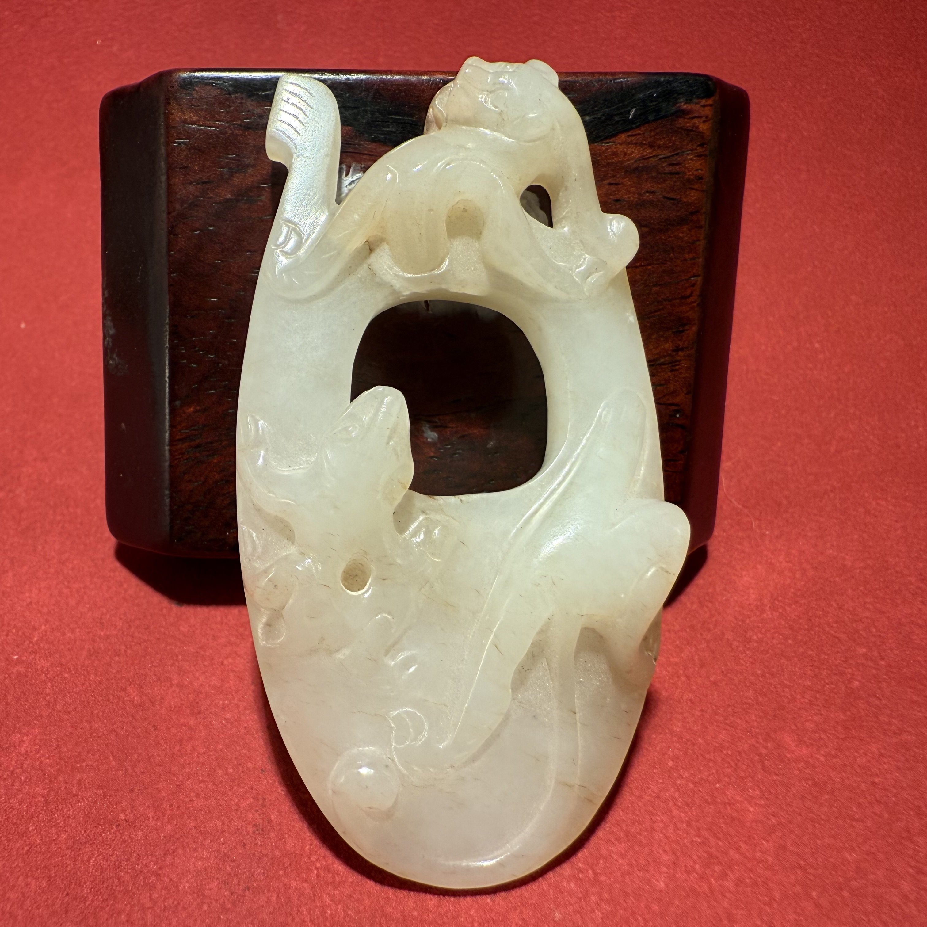 清晚期龙纹鸡心佩-HBG13223