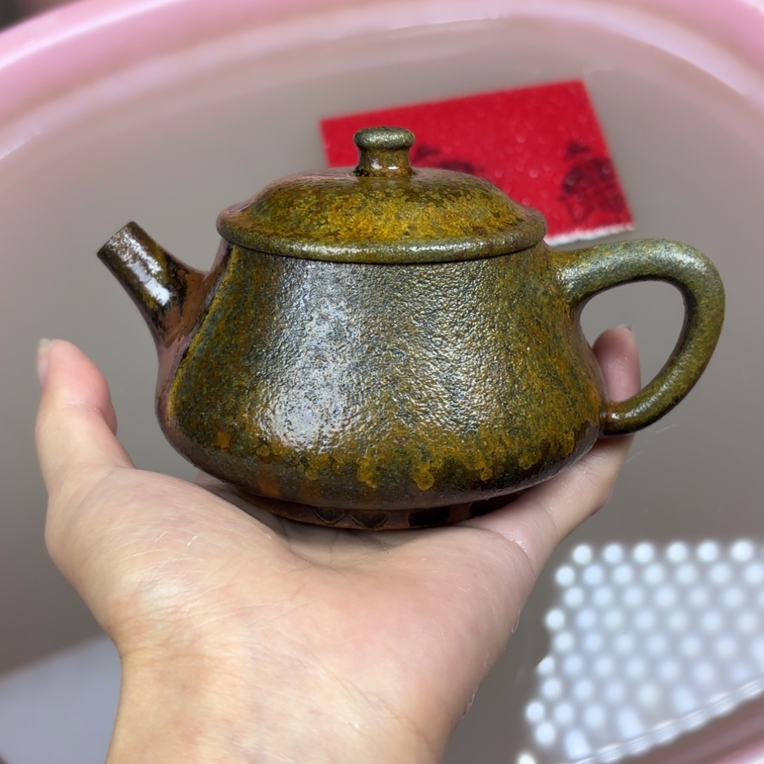 茶壶紫砂柴烧紫砂壶天青石瓢
