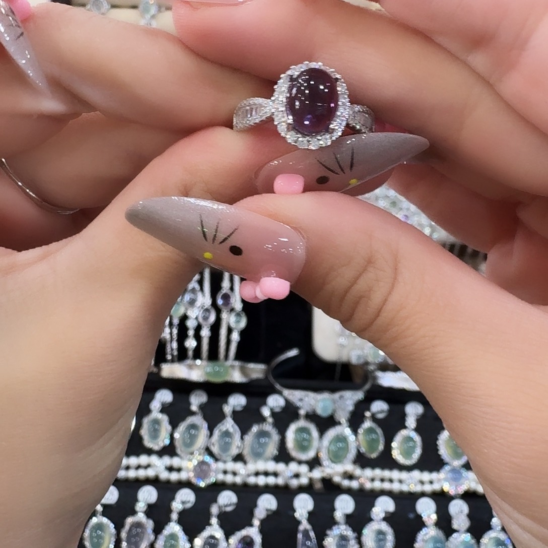 银S925镶嵌戒指芙蓉石