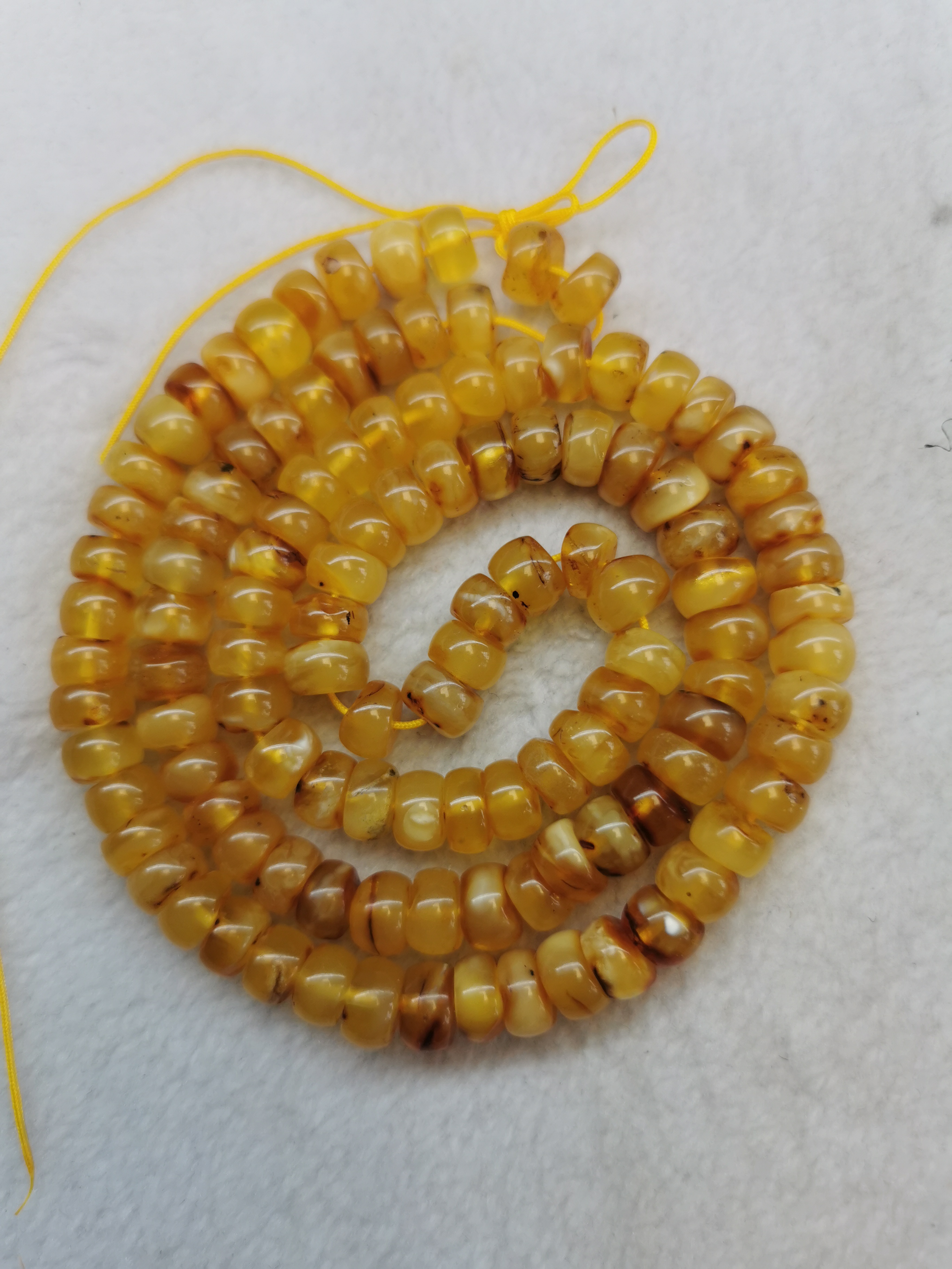 原矿琥珀蜜蜡微瑕带皮项链