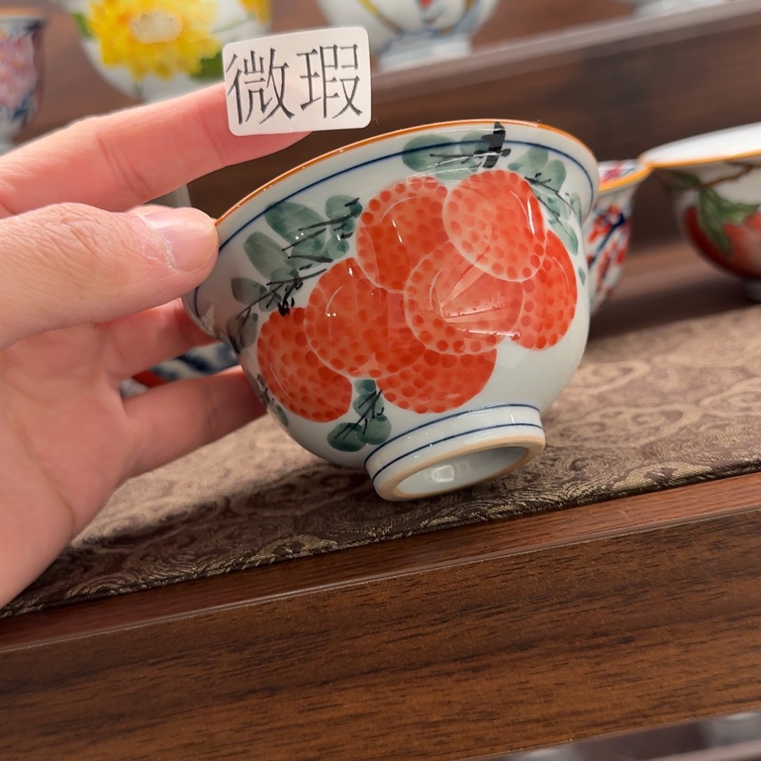 釉下手绘茶具微瑕