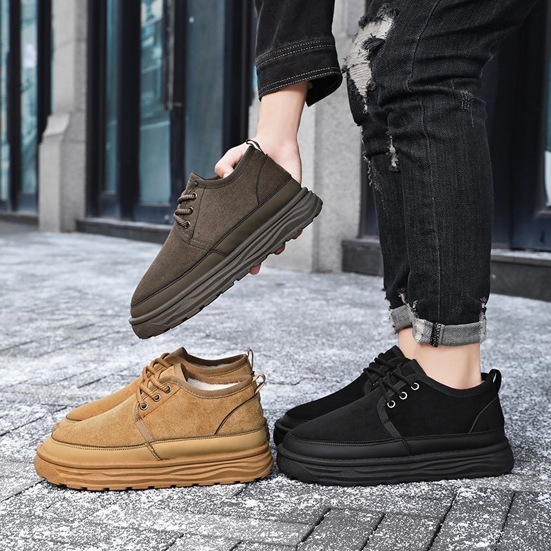 2025冬季老北京棉鞋男加绒加厚一蹬雪地靴软底防滑鞋防滑保暖耐磨