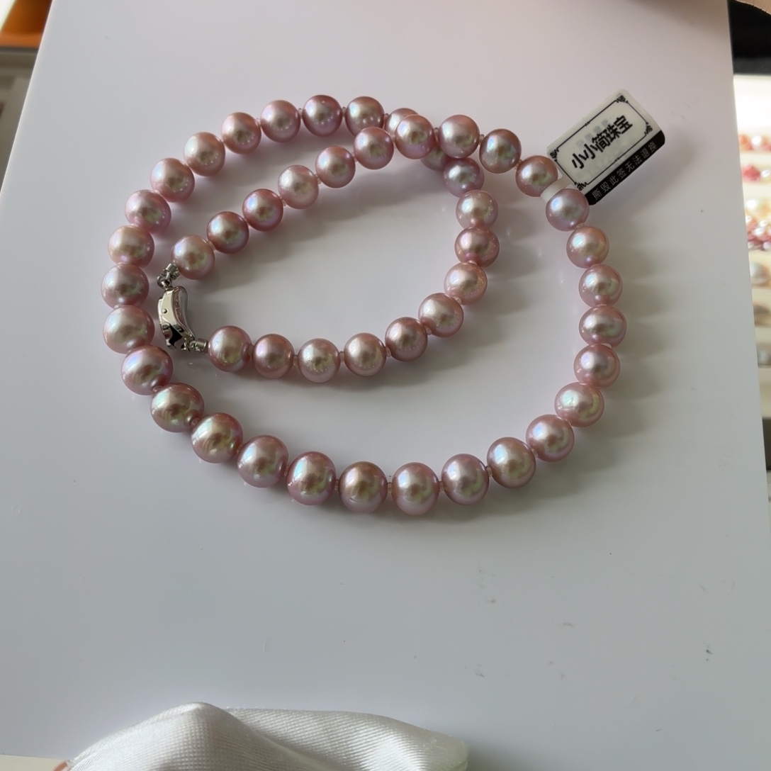 项链银S925镶嵌淡水珍珠