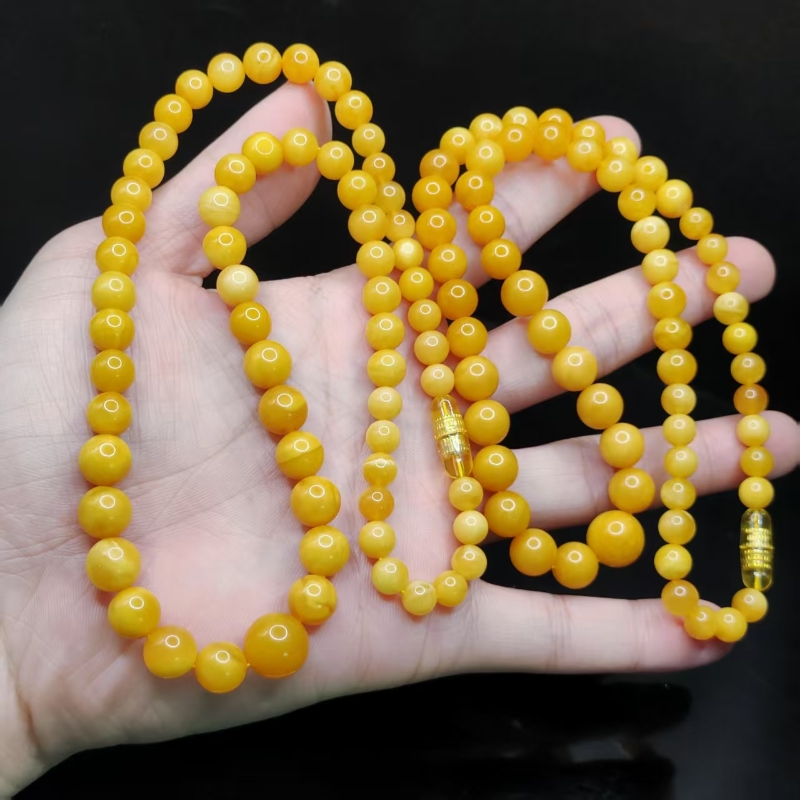 康康严选】蜜蜡鸡油黄塔链项链F7【多样性发其一】约6-11mm