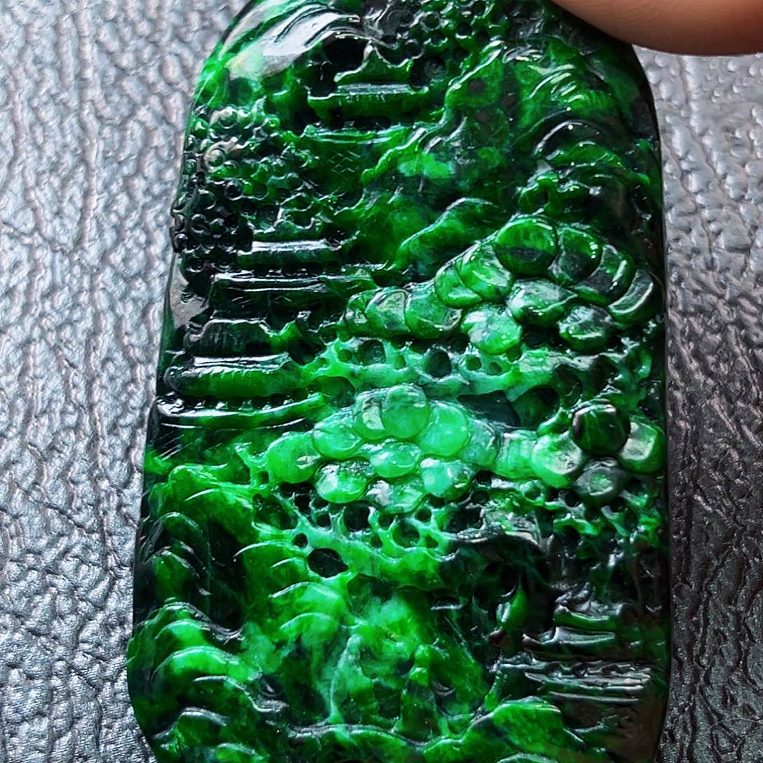 颈饰银S925镶嵌翡翠