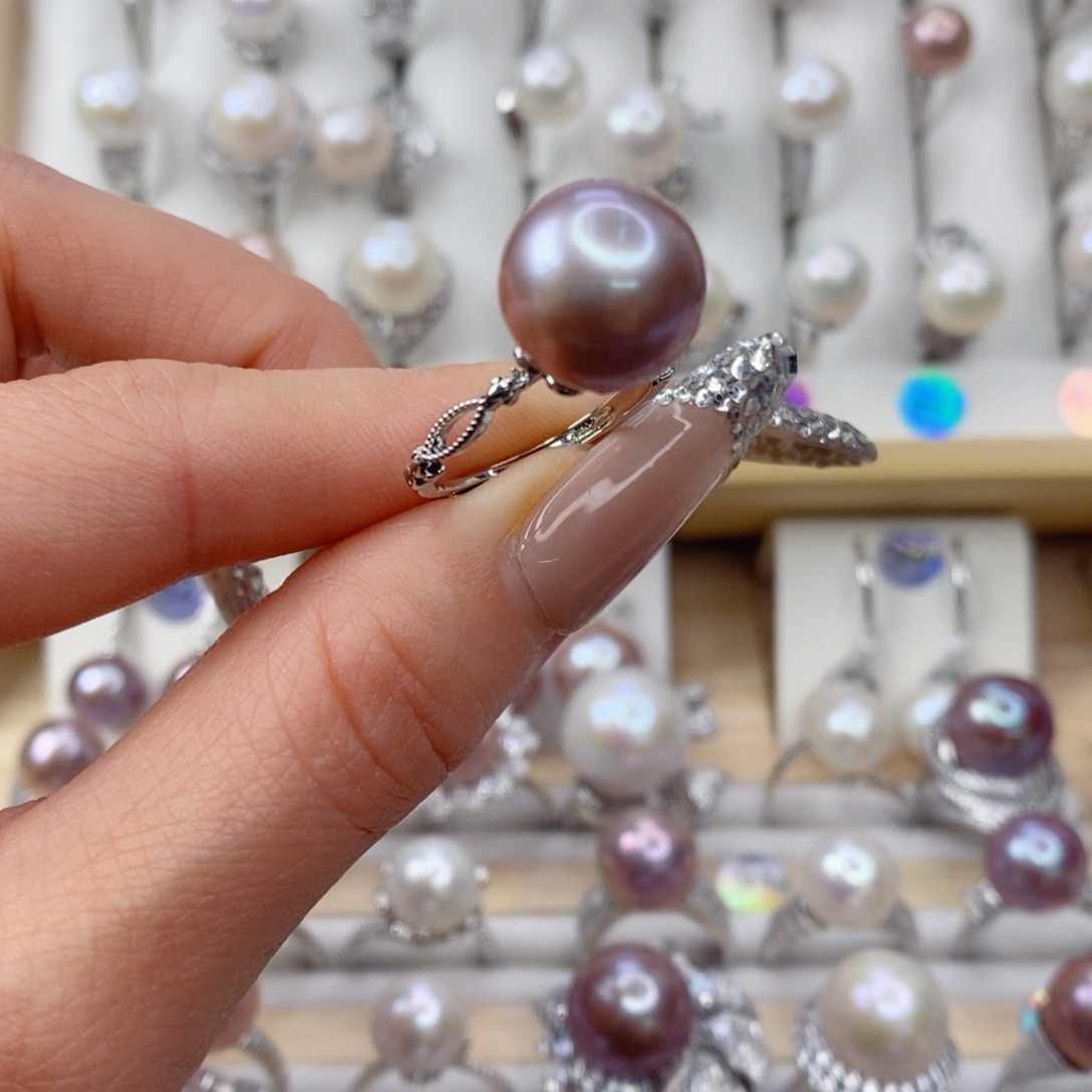 淡水珍珠戒指银S925镶嵌