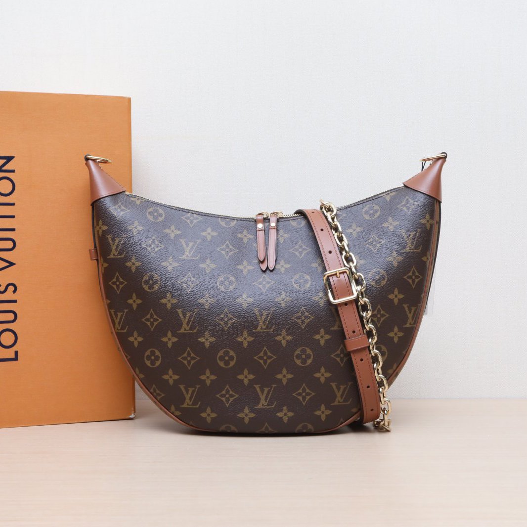 99新 LouisVuitton/路易威登 小花6欢 Loop Hobo 大豌豆月亮包