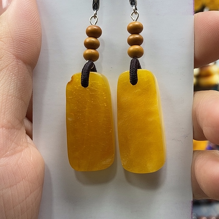 蜜蜡未镶嵌耳饰耳饰