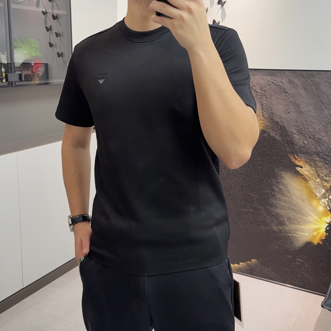 2025-26029冬季新款加绒男士圆领爆板时尚休闲加绒打底T恤半袖