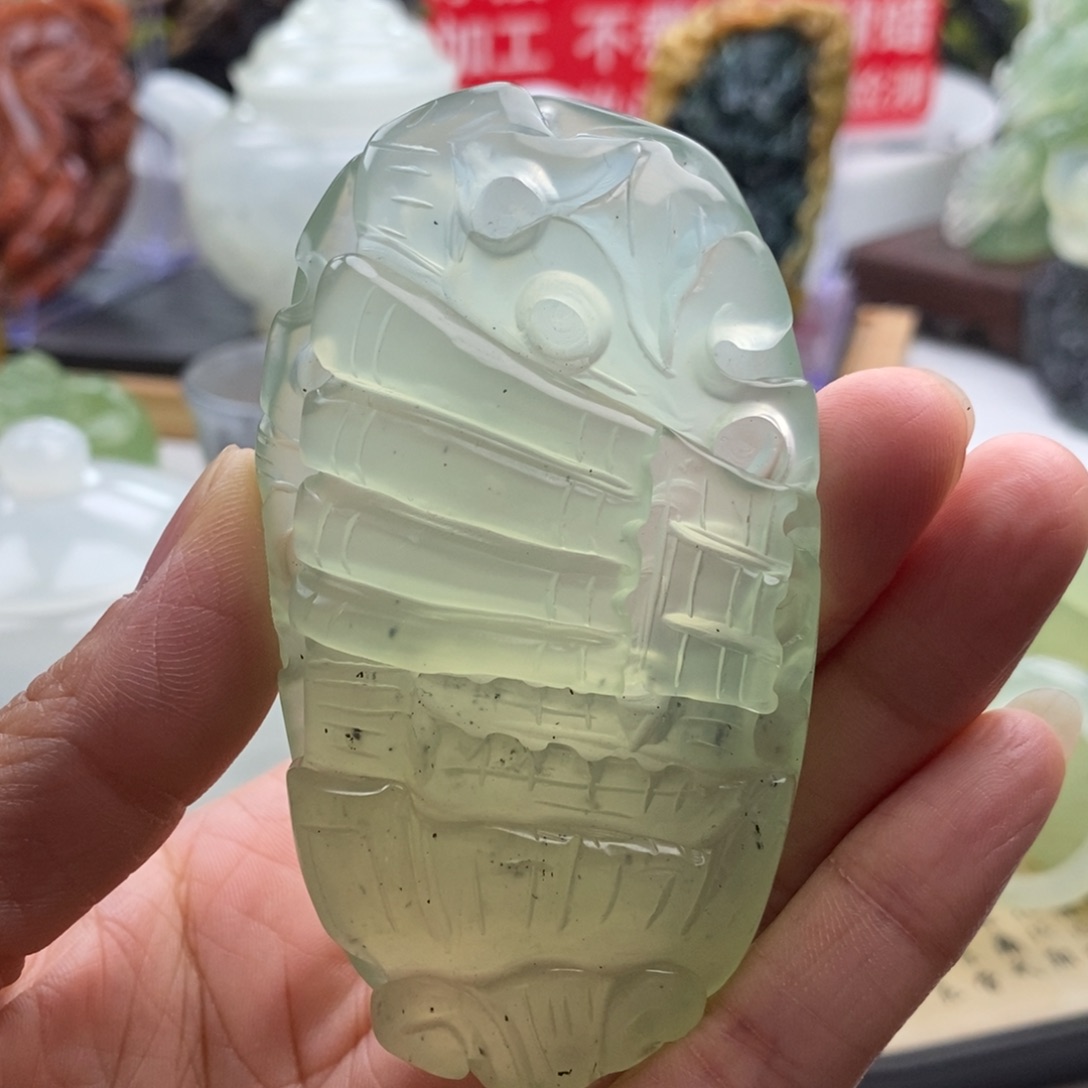 岫玉未镶嵌四大名玉手把件