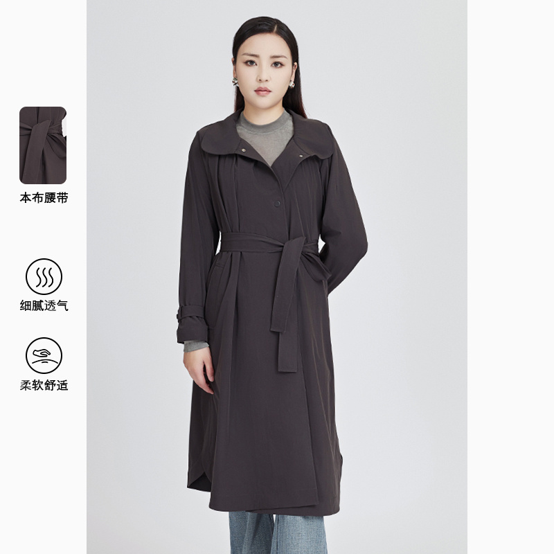 米娜精选  英伦风收腰气质风衣S707CF18686   18608