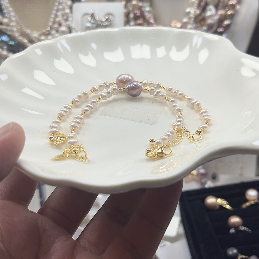 未镶嵌淡水珍珠手链【纯恬】多样性发货发一