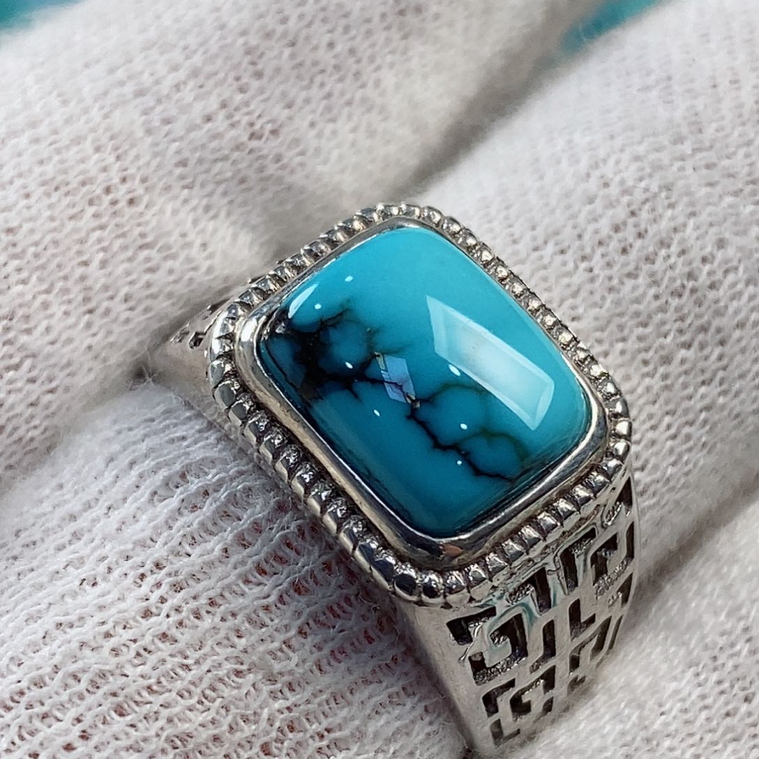 绿松石珠宝奇石银S925镶嵌