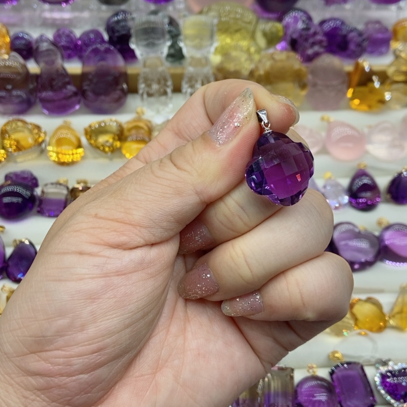 【闪购商品】水晶水晶吊坠银S925镶嵌