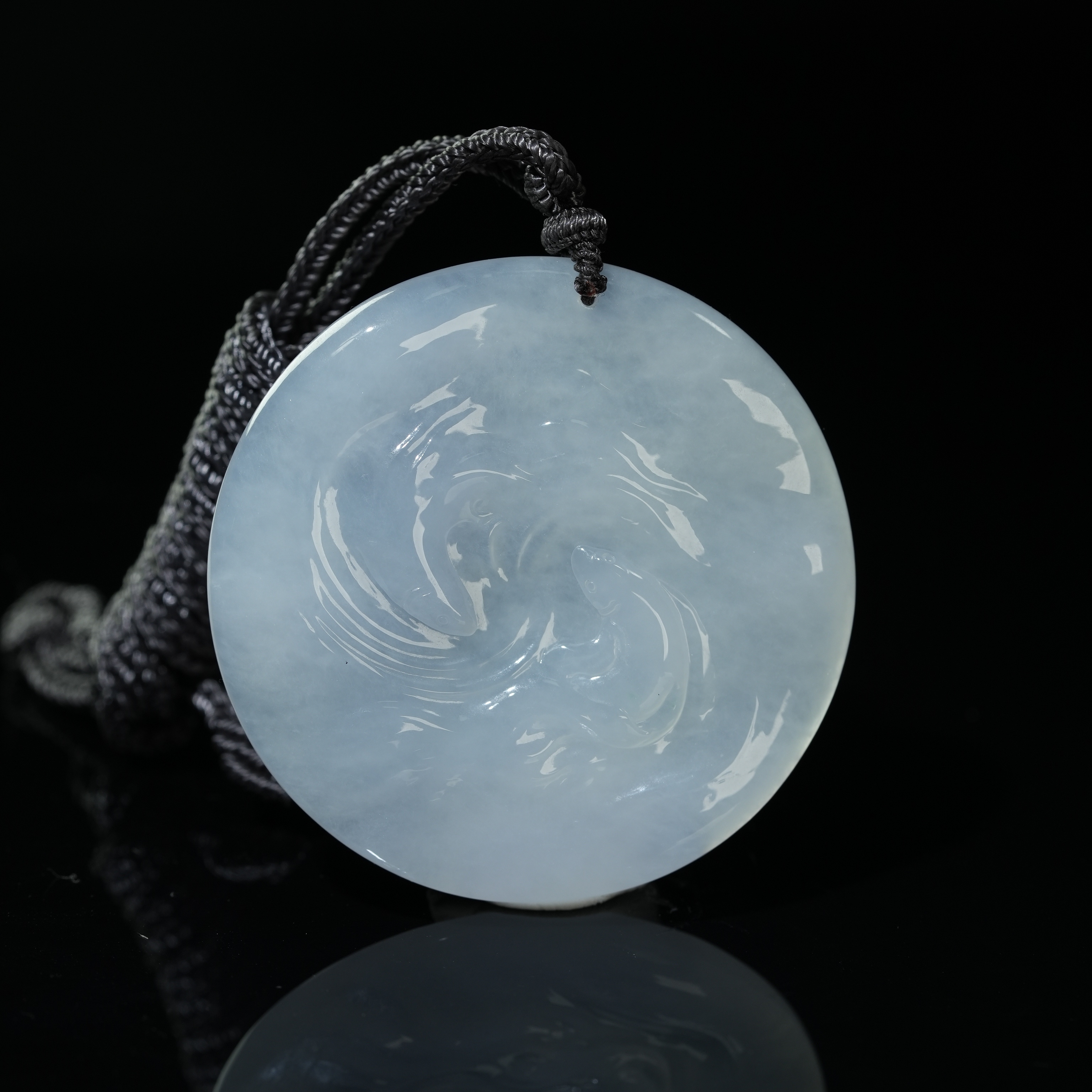 YQR039  双鲤戏水 翡翠挂件