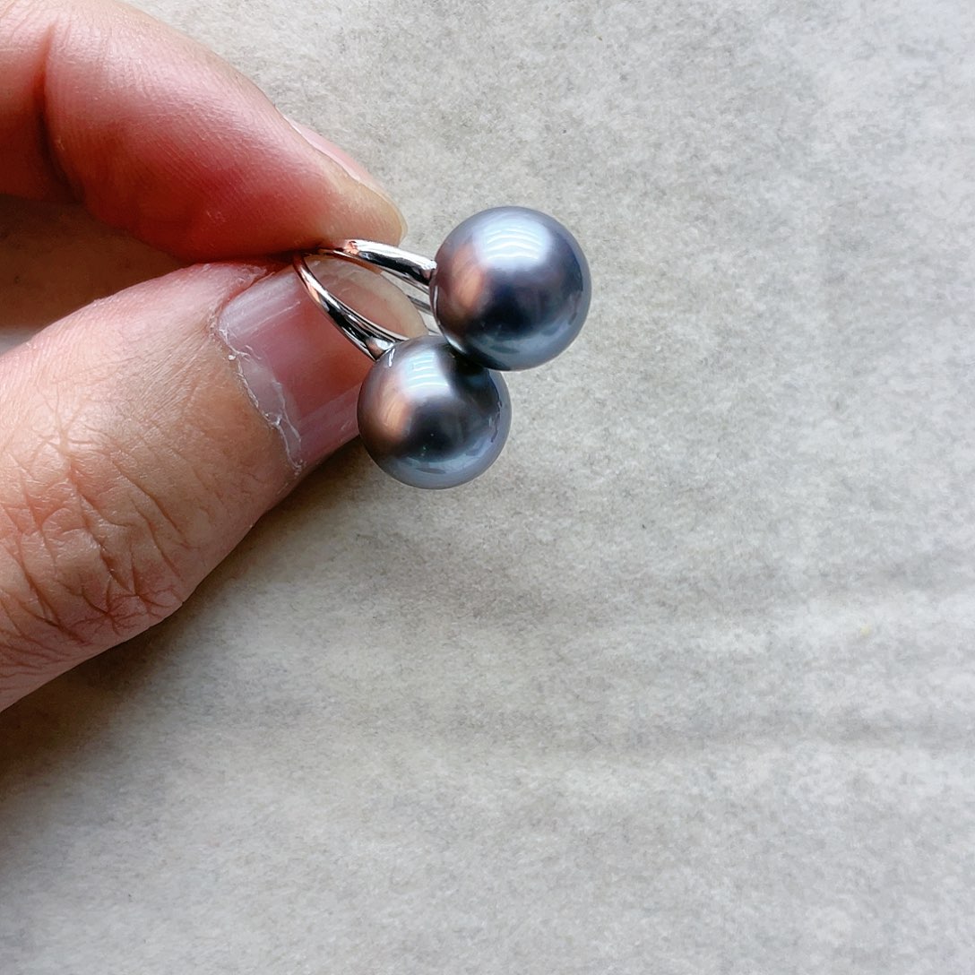 海水珍珠耳饰银S925镶嵌