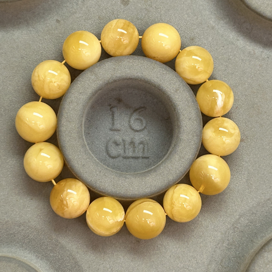 白花蜡圆珠手串14加22克微杂