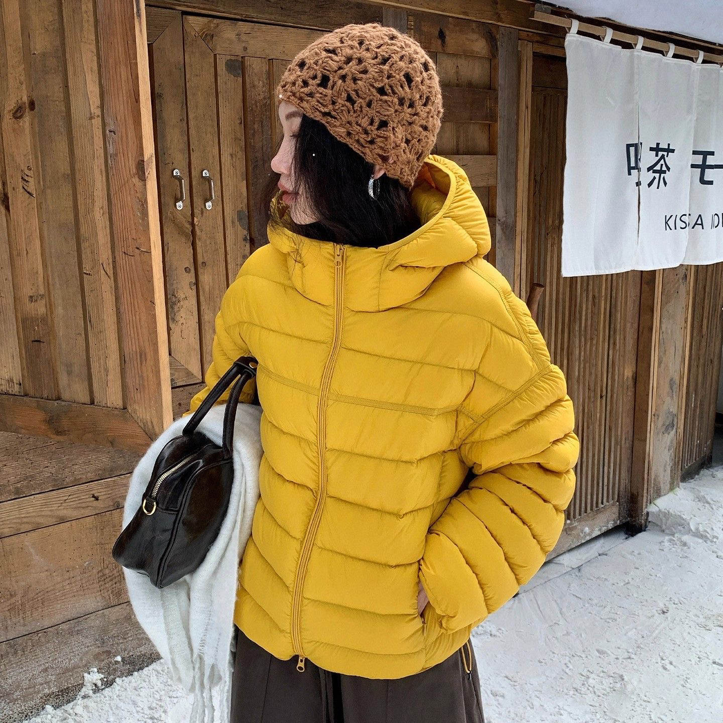 【90%白鸭绒】2025冬季新款连帽短款排骨韩版羽绒服