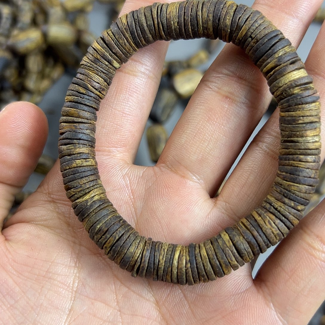 松***3沉香沉香枕奇楠沉香随型药片珠单圈