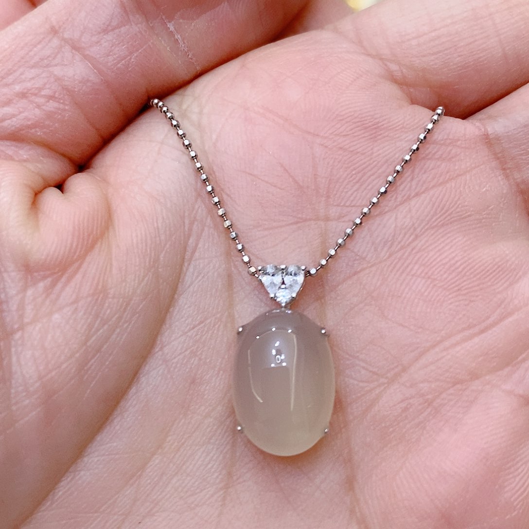 玛瑙/玉髓吊坠(赠链)银S925镶嵌