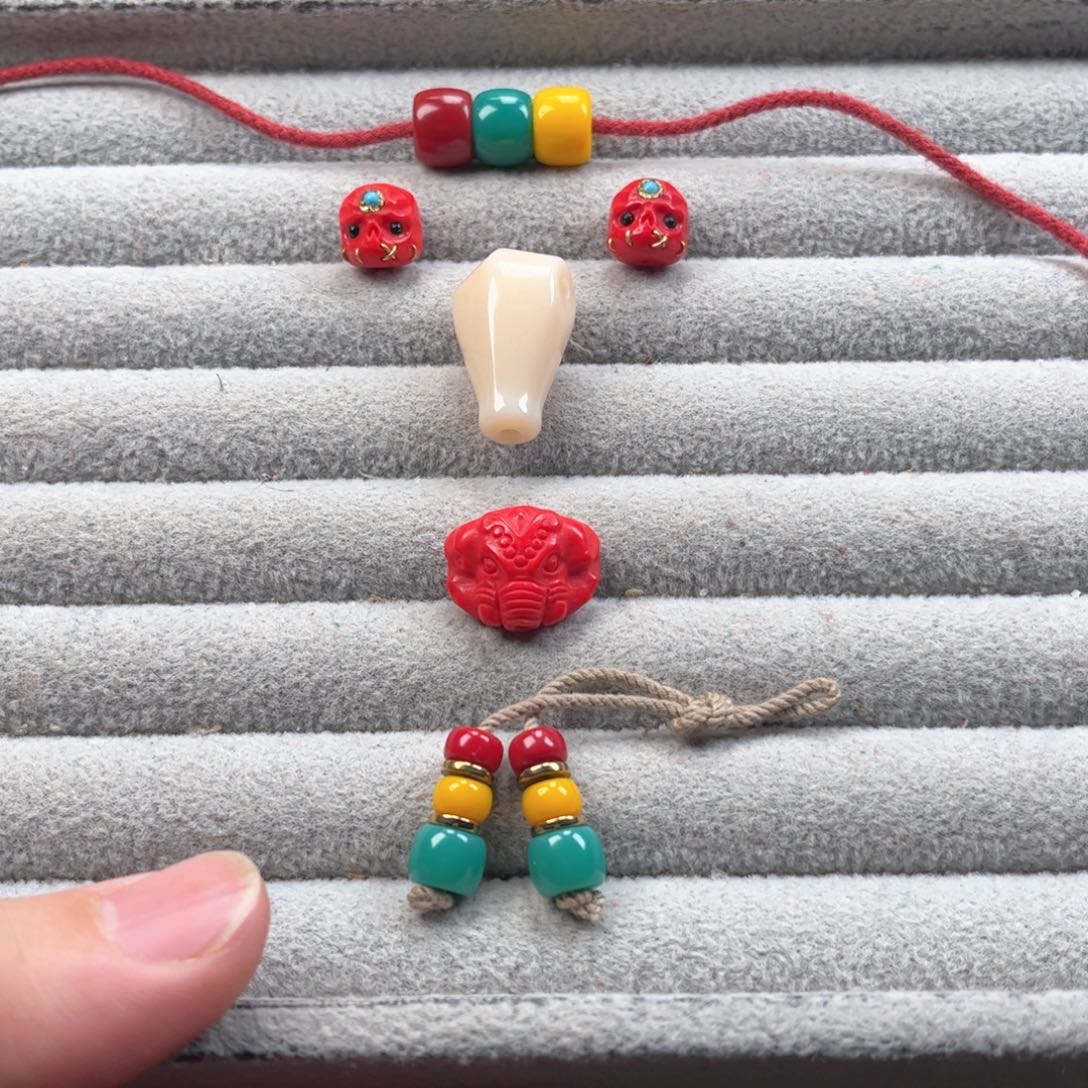 琉璃颈饰冷***花琉璃配饰14三通