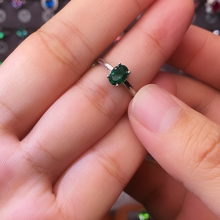 碧玺银S925镶嵌戒指