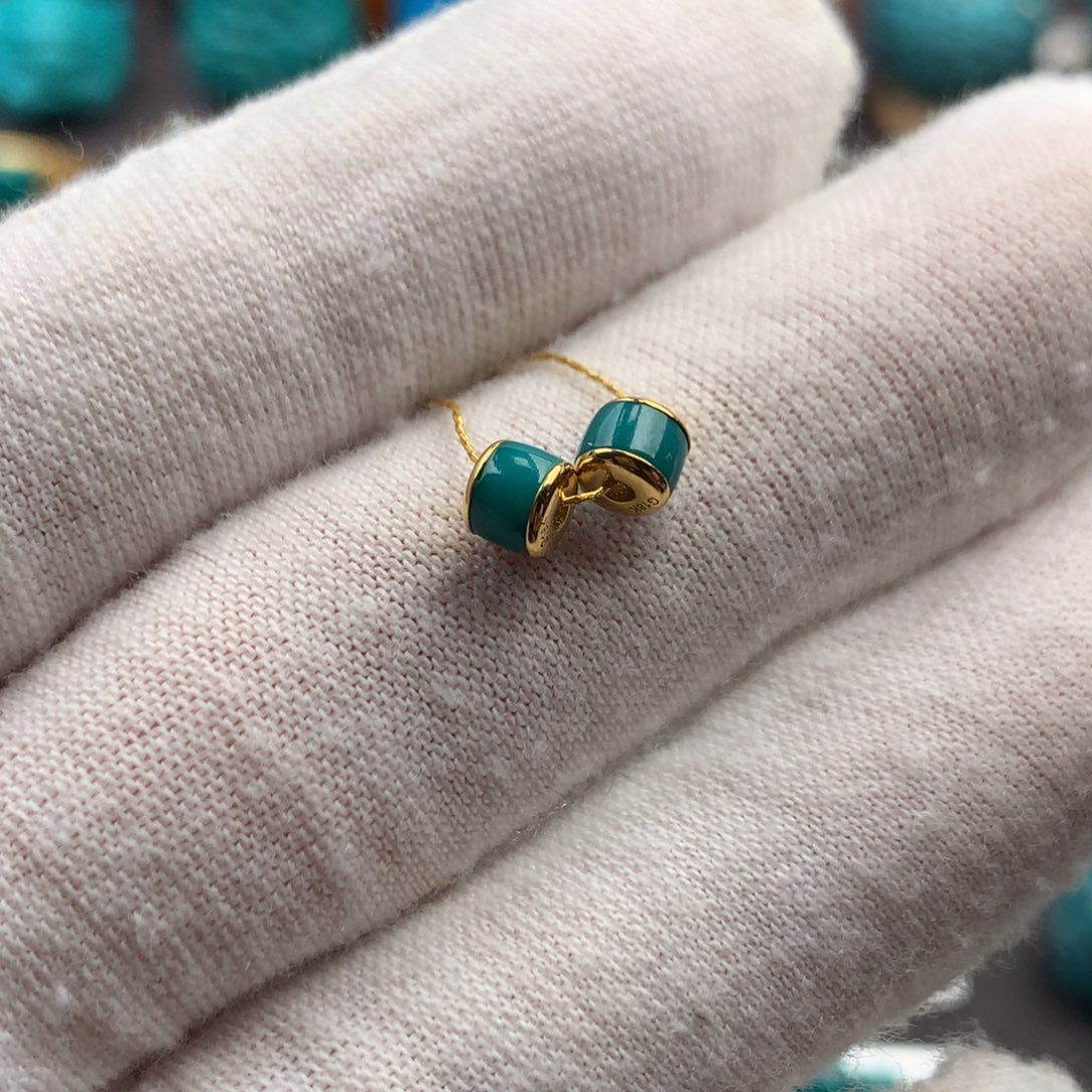 绿松石18K金镶嵌绿松石4mm