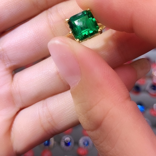 透辉石戒指银S925镶嵌