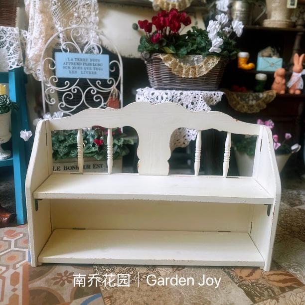 【南乔花园】家居庭院阳台装饰收纳置物实木做旧可折叠置物架层架