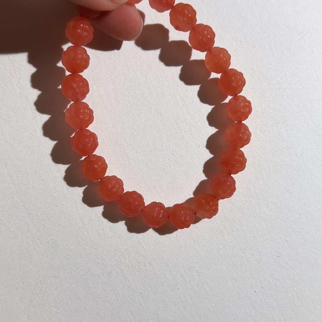 南红玛瑙手链未镶嵌白***工