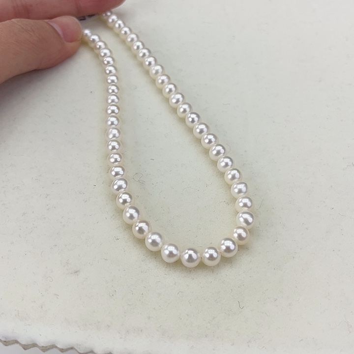 淡水珍珠颈饰银S925镶嵌卡6冷白高品