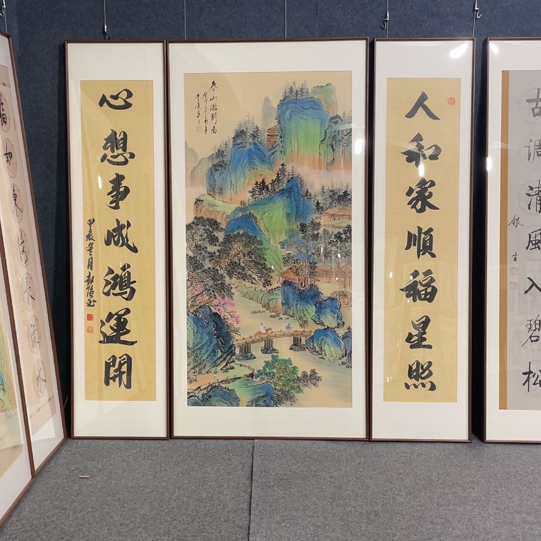 国画手绘画作品带框发货