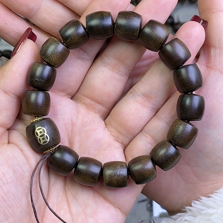 沉香手串买***款越南芽庄白棋楠玉化沉水