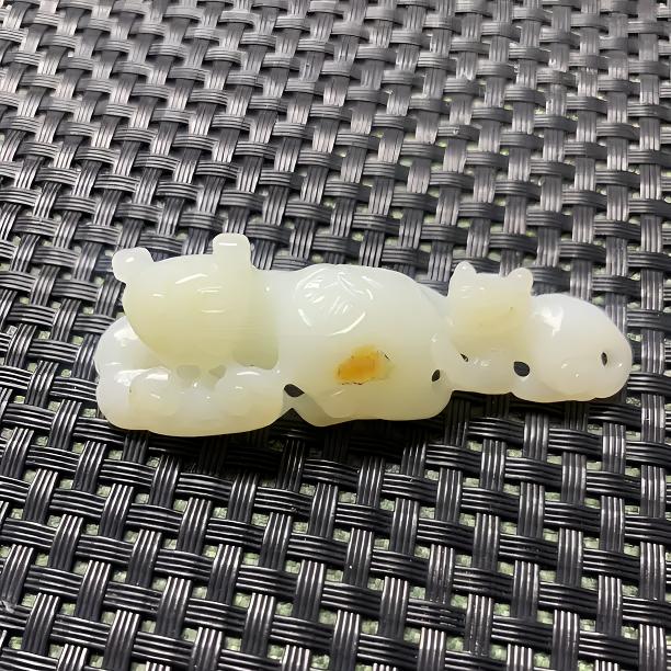 精雕 和田玉手把件桌面摆件
