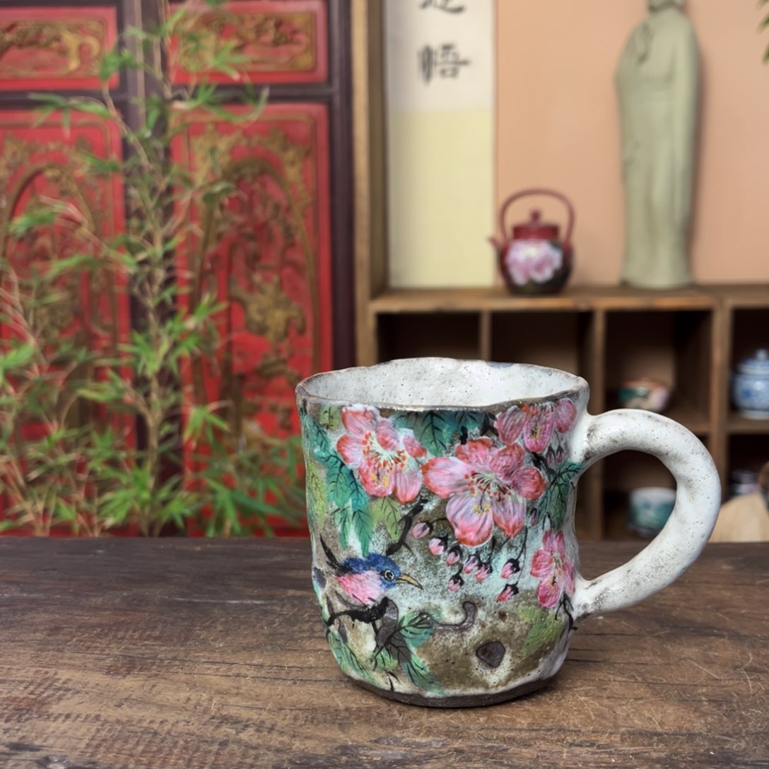 杯?*?柴烧手工手绘陶瓷