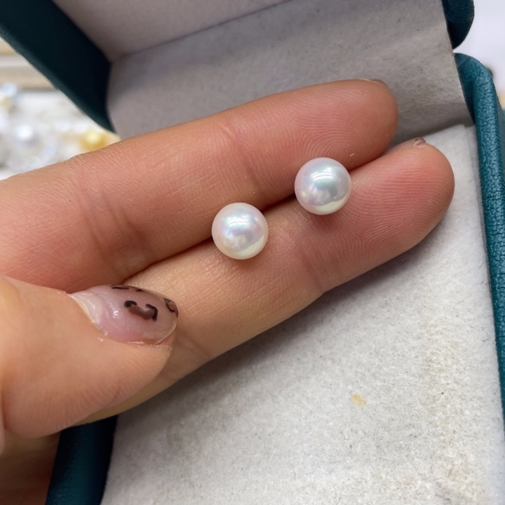 海水珍珠耳饰银S925镶嵌