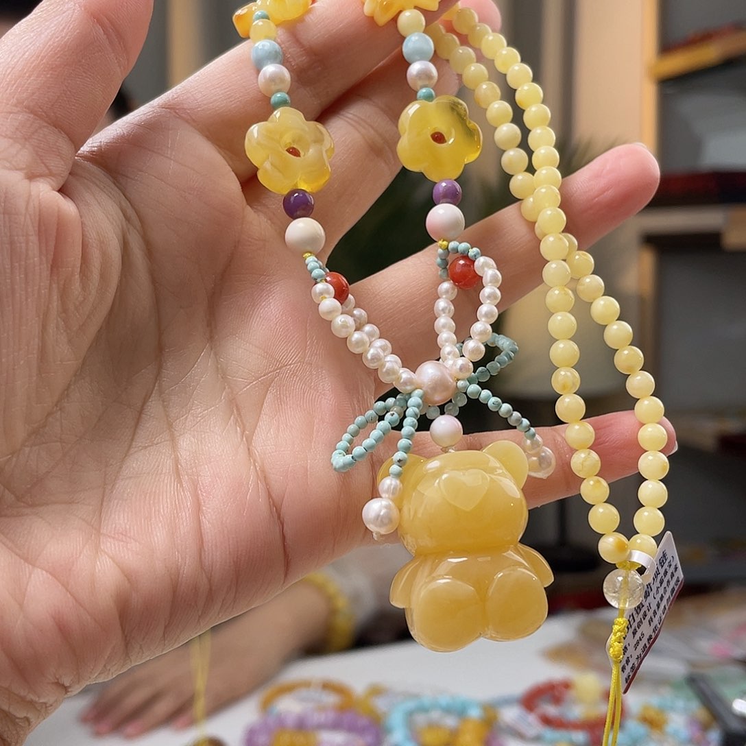 蜜蜡裸石未镶嵌蜜蜡吊坠