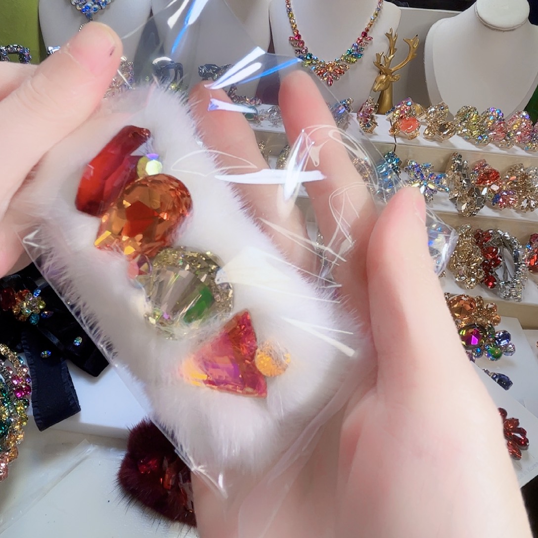 大理石铁合金380施华发夹