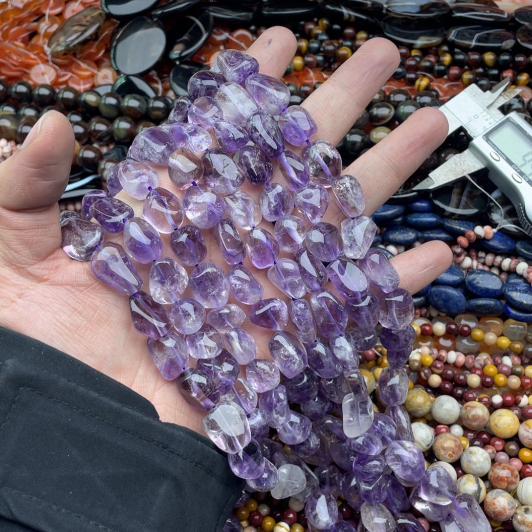 玛瑙/玉髓珠宝半成品未镶嵌一条装13mm左右紫阿赛随行