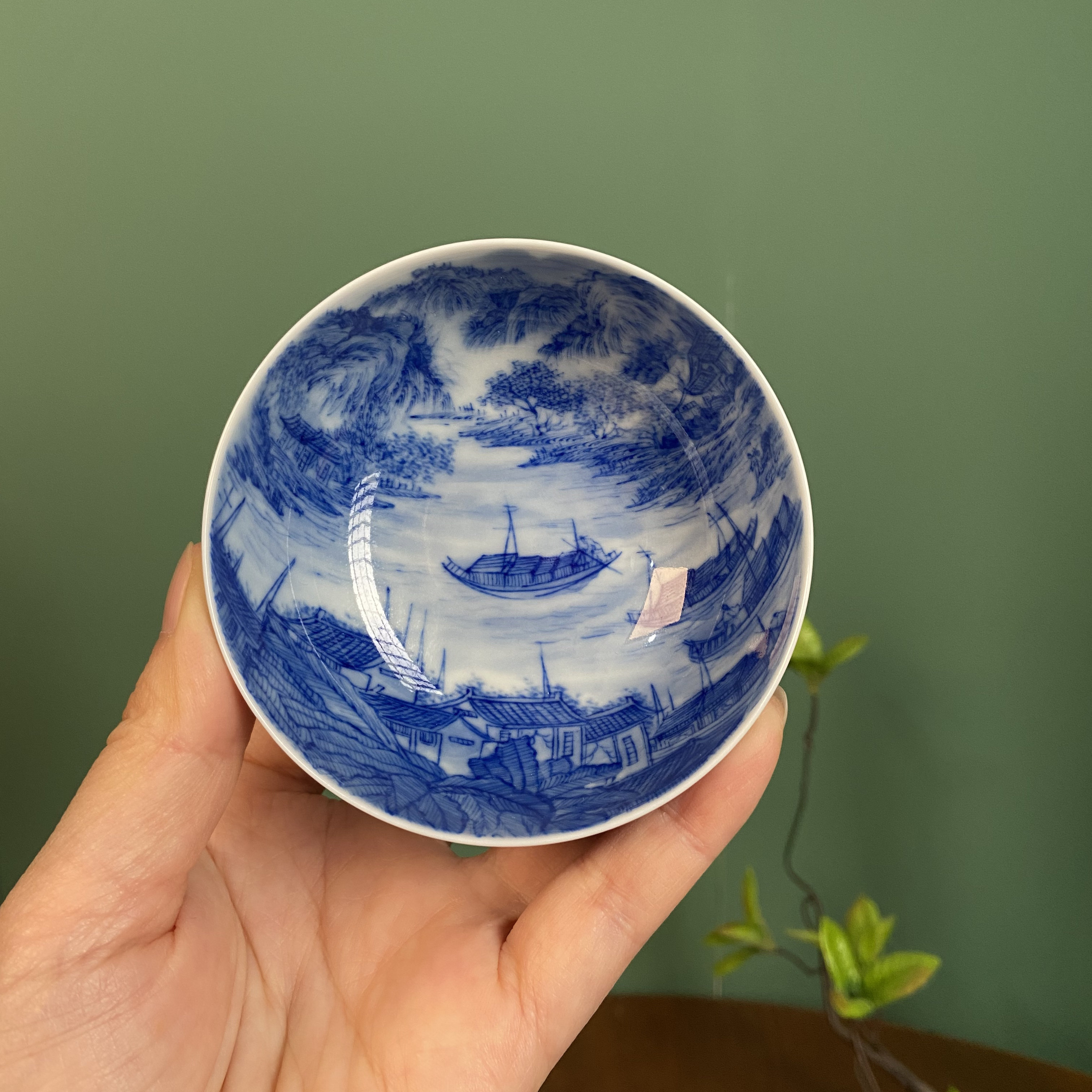 【九茗珍藏】漓江精工山水小普洱杯  手工手绘  景德镇茶具  80cc